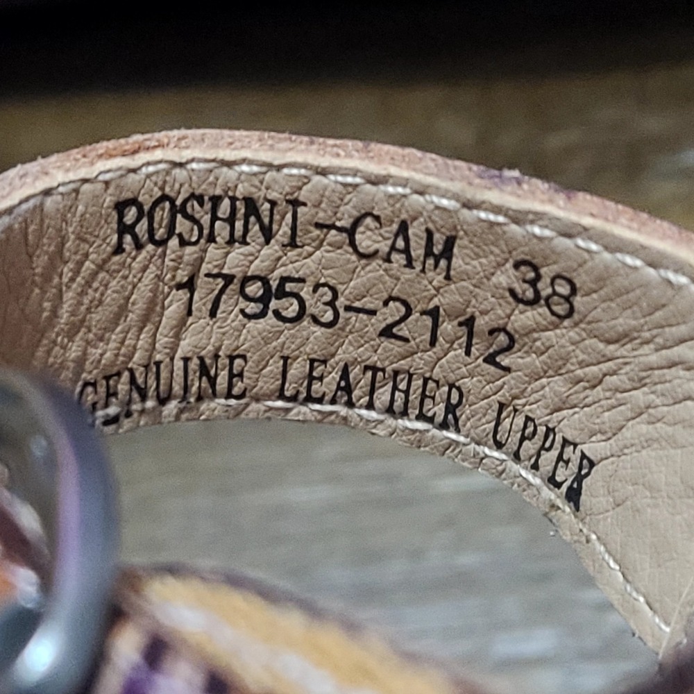 L'Artiste Spring Step Sandals Brown Floral Leather Wedge Roshni 38 Sz 7.5-8 - Picture 10 of 10